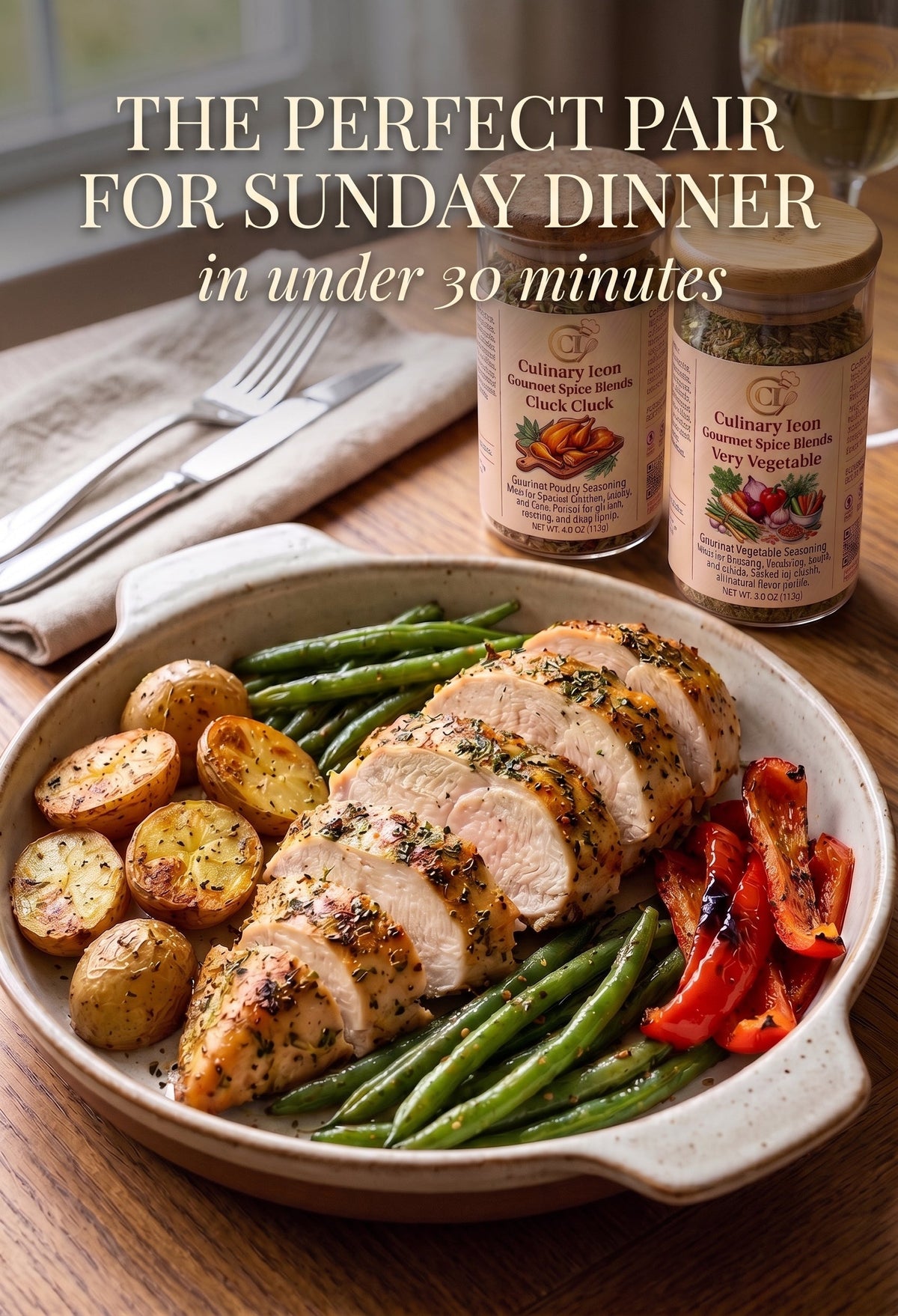 The Ultimate 30-Minute Sunday Roast: Garlic-Herb Butter Chicken Breast &amp; Crispy Sheet-Pan Veggies