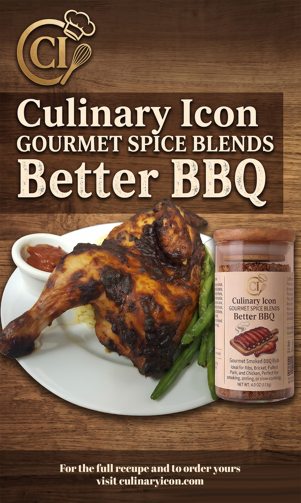 Smoked & Spiked Better BBQ Half Chicken Recipe | Culinary Icon
